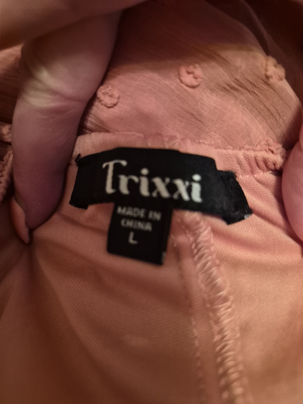Trixxi Dusty Rose Ruffled V-Neck Mini Dress - Picture 8 of 8